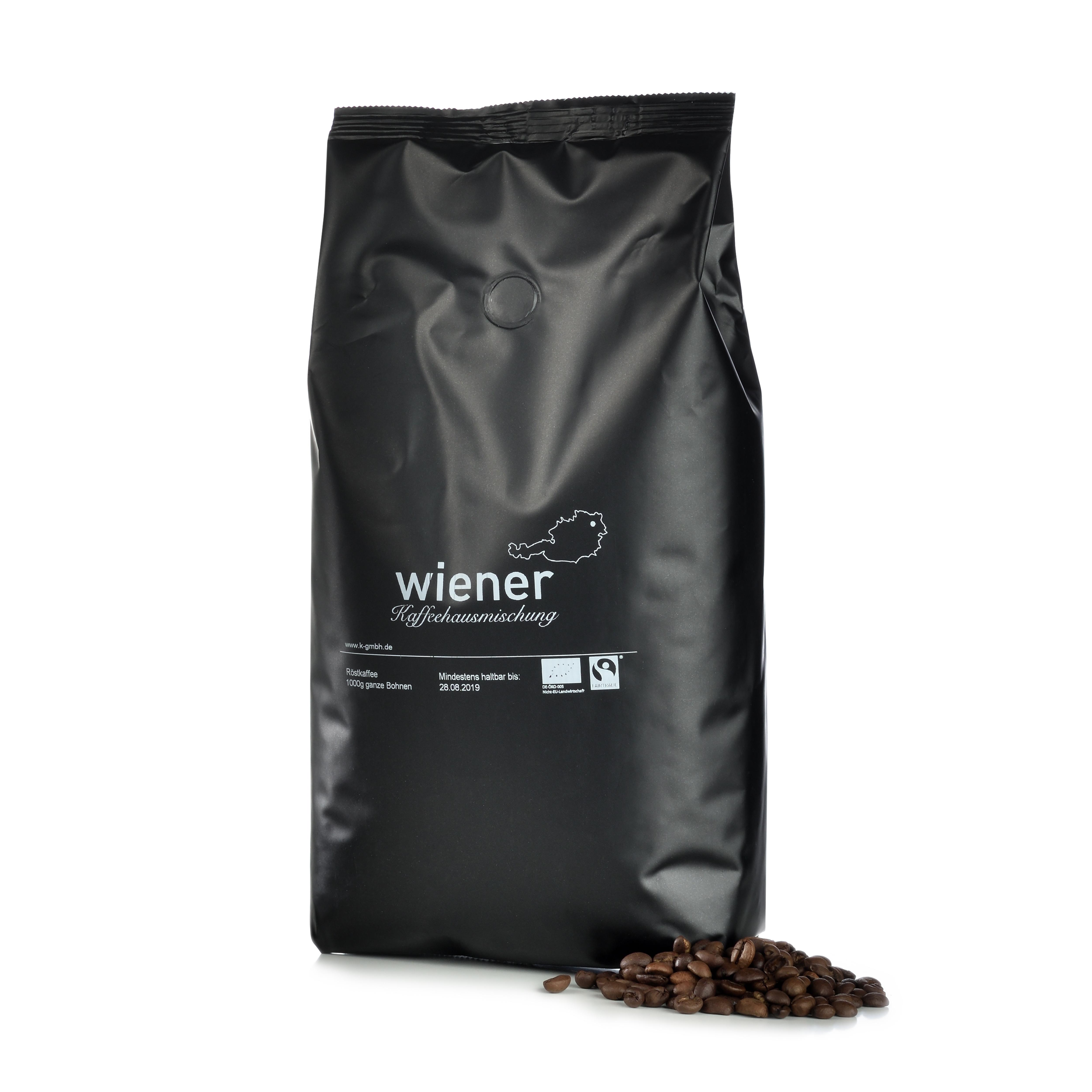 Wiener Kaffeehausmischung Bio/Fairtrade 1kg - Ganze Bohne